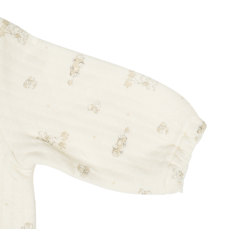 長袖ドレスオール ふんわり あったか クリーム クリーム 50~70cm