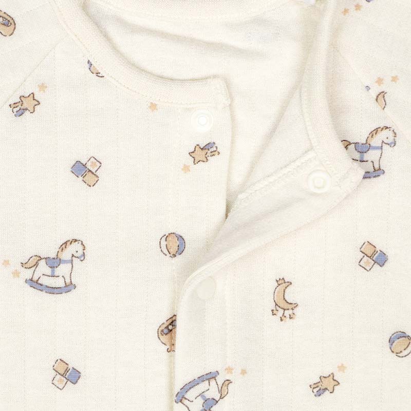 まいにちオール 長袖 キルト 総柄 アイボリー アイボリー 70cm