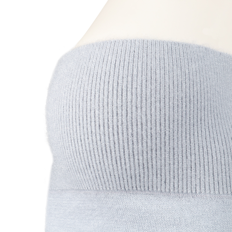 シャギーニットスカート サックス サックス M