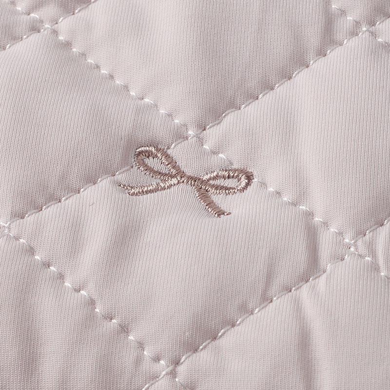 ひえひえマット ベビーカー用 プレミアム超冷感 リボン刺しゅう柄 ベージュ F