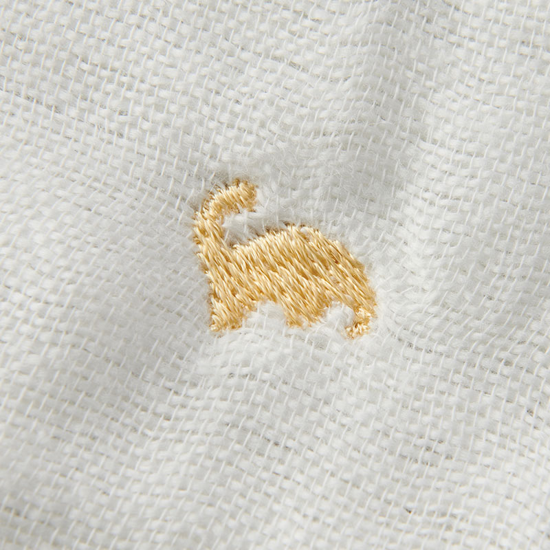 6重ガーゼケット 恐竜 アイボリー