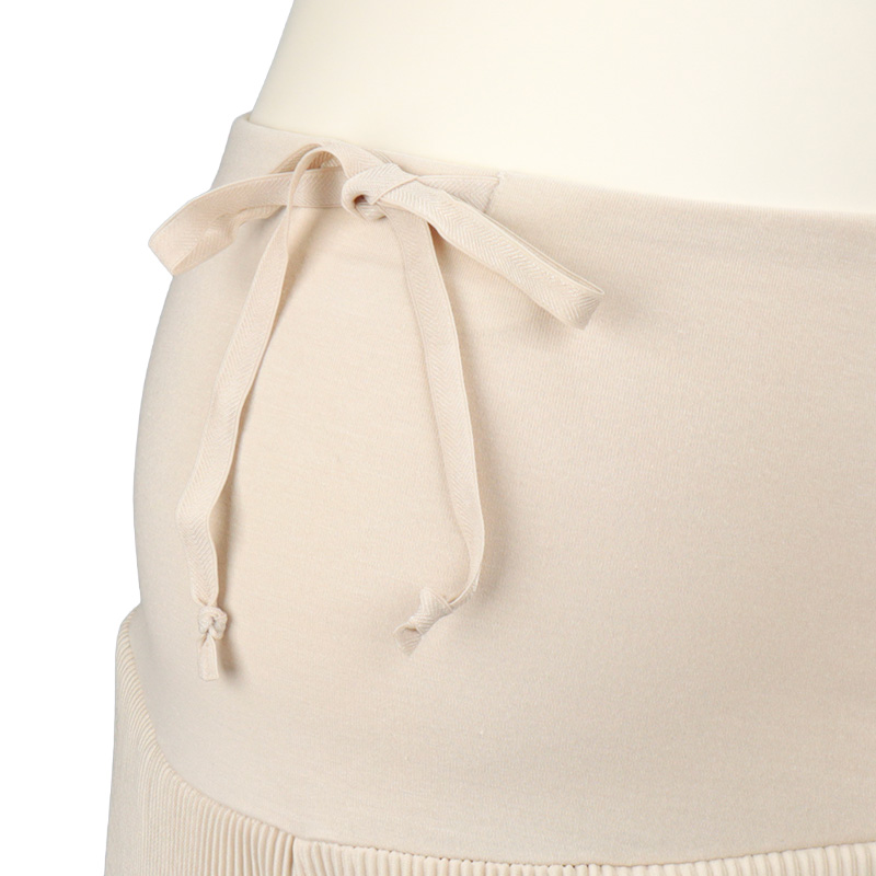 セルフチョキチョキ細プリーツパンツ ベージュ ベージュ M