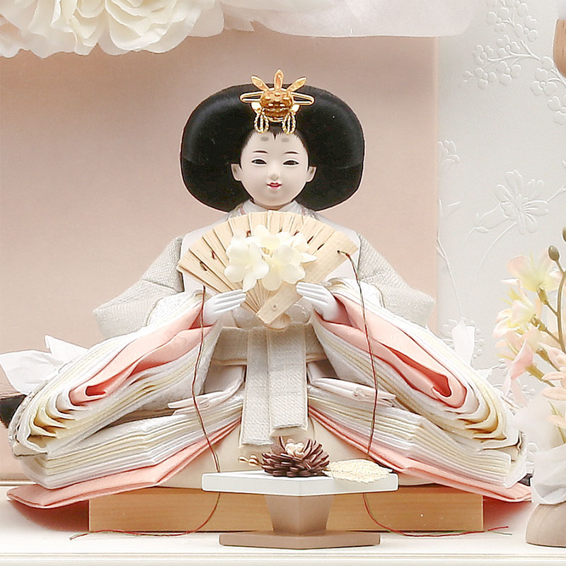 親王ケース飾り「ブランパールミミ」 38090M 雛人形 【メーカー直送】 ナチュラル