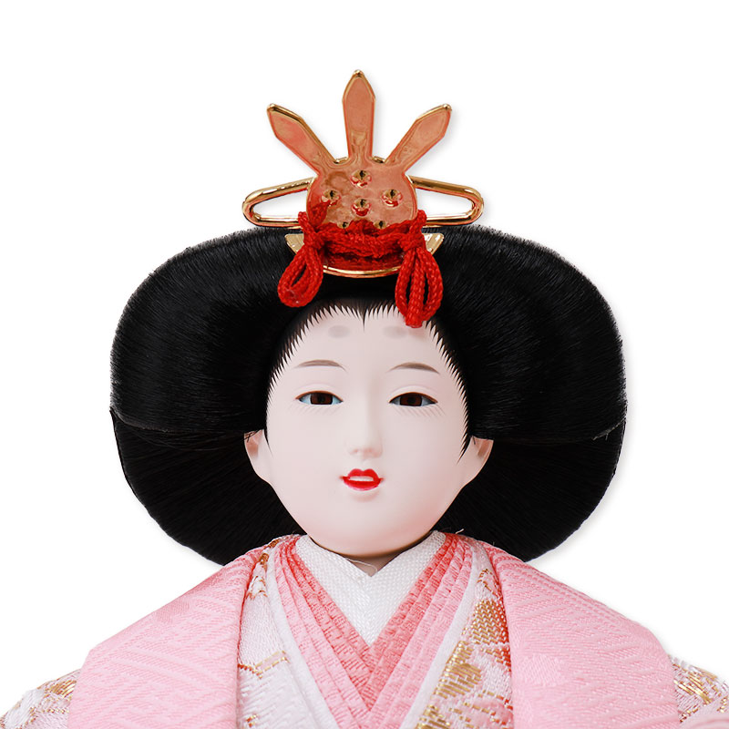 五人収納飾り「木目ワイン色に浮線綾」 34077F 雛人形 【メーカー直送】 ナチュラル