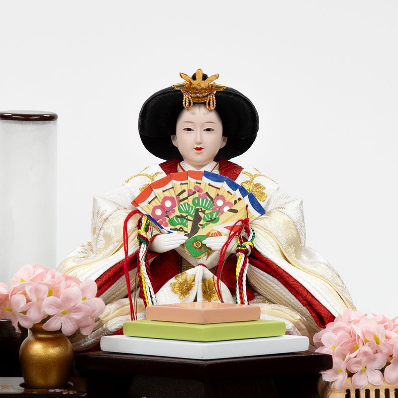 吉德 親王ケース飾り 「雪輪に桜と楓 茜黒ぼかし」 38720W 雛人形 【メーカー直送】 ブラック