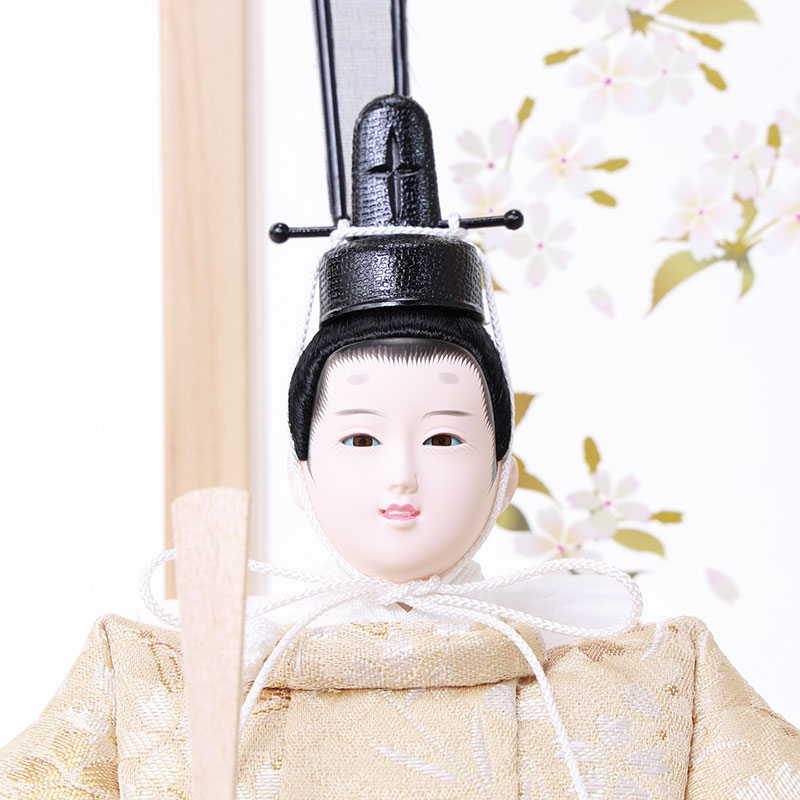 親王ケース飾り「プリフラワー小桜模様」 38160F 雛人形 【メーカー直送】 ナチュラル