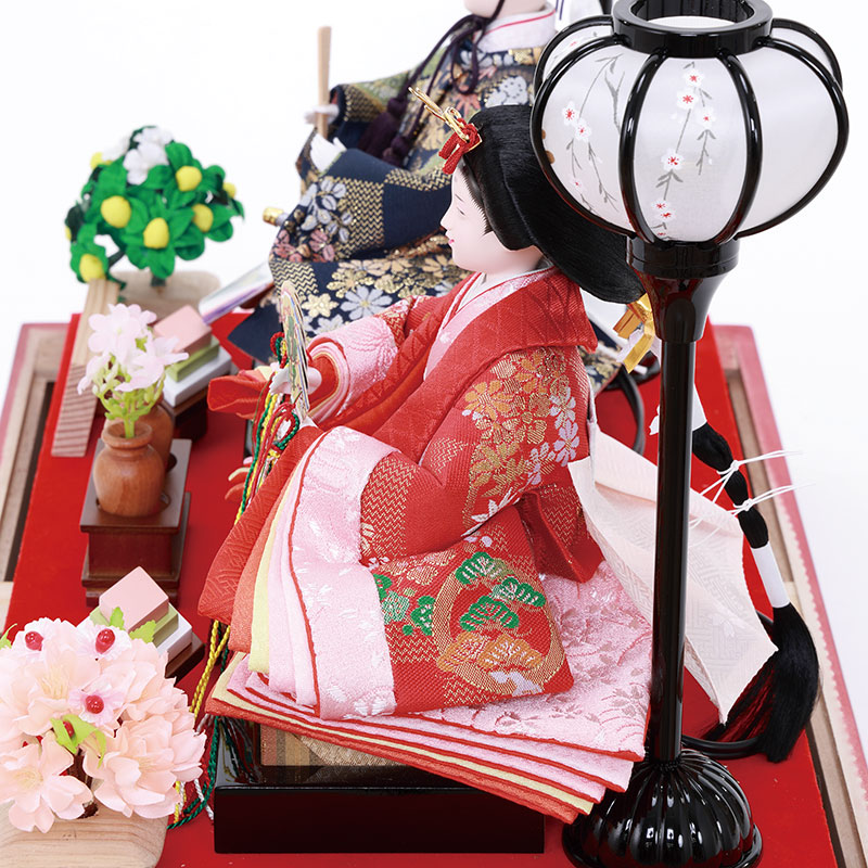 親王ケース飾り「格子に雪輪桜模様桜橘」 38159F 雛人形 【メーカー直送】 その他