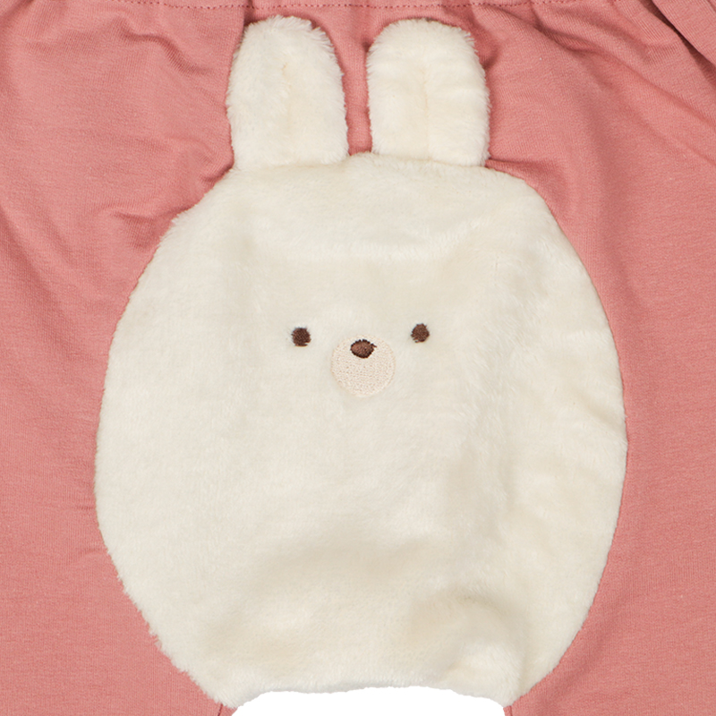 モンキーパンツ ボアアニマル うさぎ ピンク 70cm