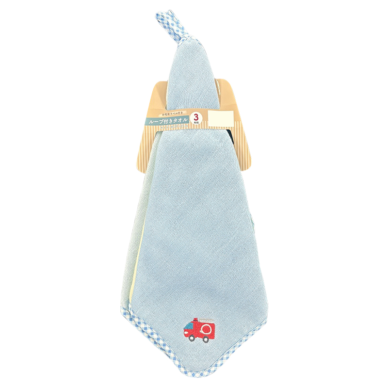 ガーゼループ付きタオル3P26 ハーモナイズ BL 27x27cm