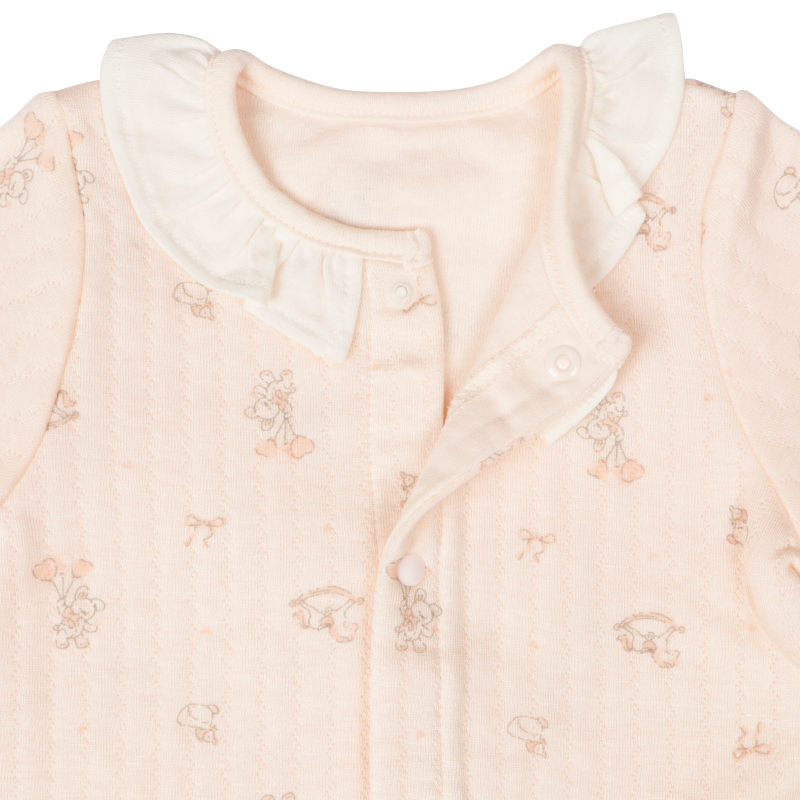 長袖ドレスオール ふんわり あったか ピンク ピンク 50~70cm