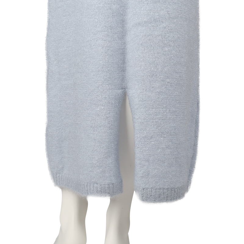 シャギーニットスカート サックス サックス M