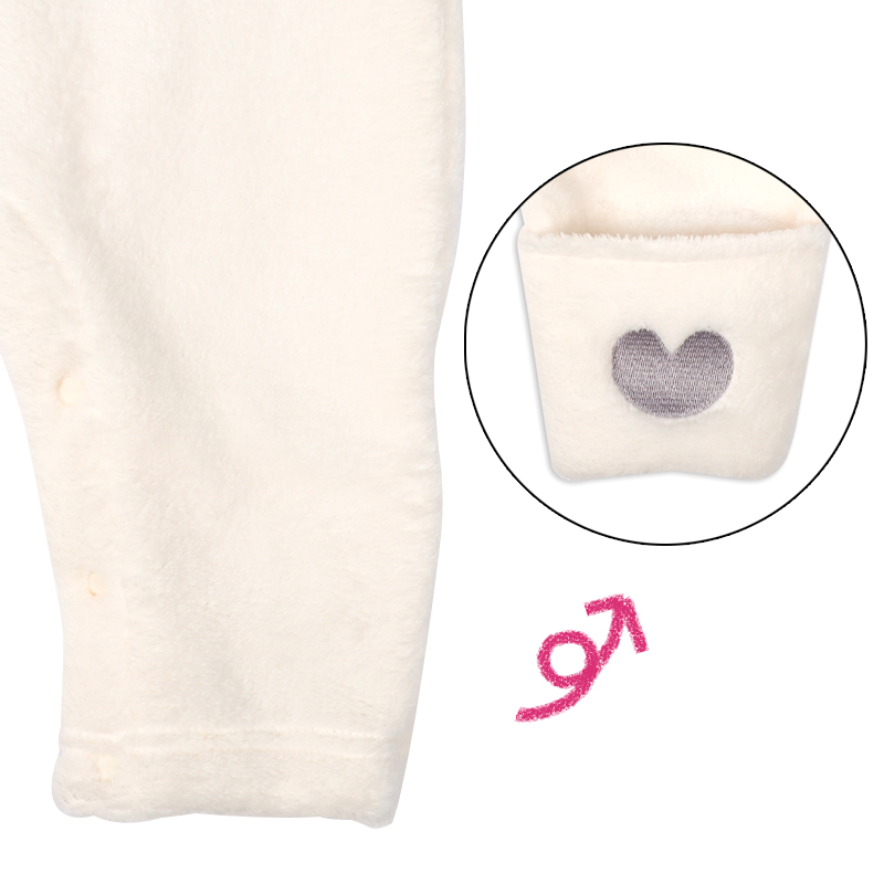 長袖 プレオール 足まですっぽりボア ひつじ オフホワイト 50~60cm