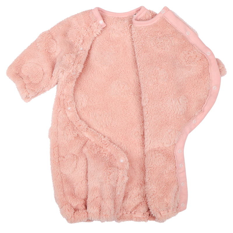 長袖ドレスオール ボア ハート ピンク ピンク 50~60cm