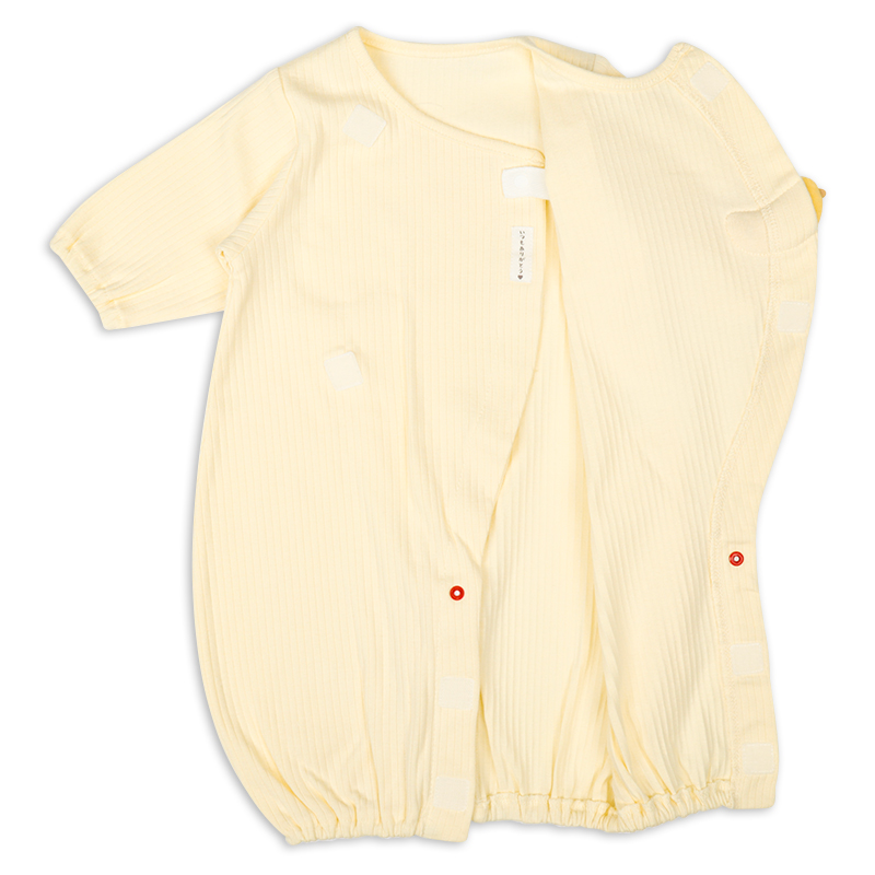 お着替え応援 長袖ドレスオール 簡単時短 クリーム クリーム 50~60cm