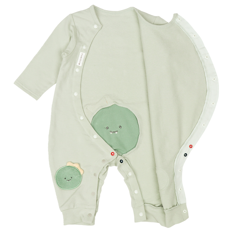 はいはい応援 長袖プレオール おしりモチーフパイル グリーン グリーン 60cm