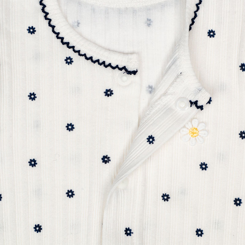 オーガニックコットン 半袖 プレオール 花 アイボリー アイボリー 70cm