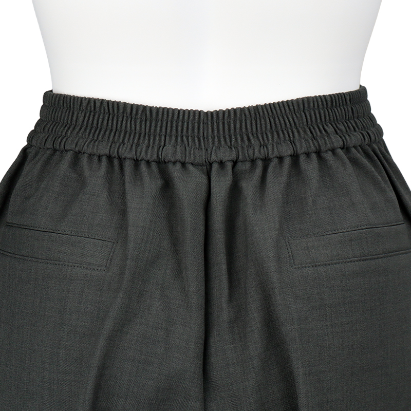 麻調合繊 ストレートパンツ チャコールグレー チャコールグレー M