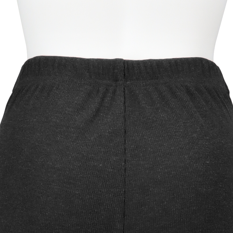 もっちリブ なでなで ロングパンツ チャコールグレー チャコールグレー M