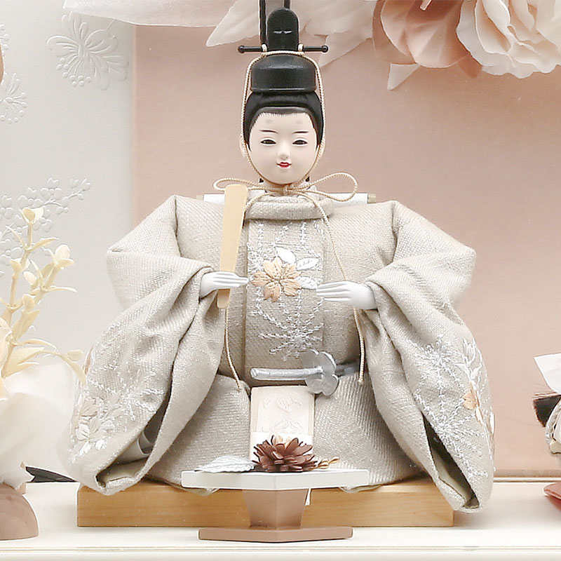 親王ケース飾り「ブランパールミミ」 38090M 雛人形 【メーカー直送】 ナチュラル