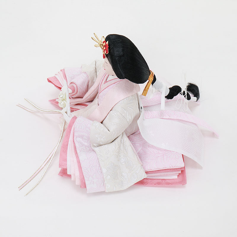 親王収納飾り「ナチュラル木目に秋草模様」 35255F 雛人形 【メーカー直送】 ナチュラル