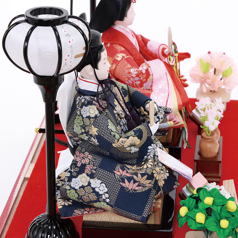 親王ケース飾り「格子に雪輪桜模様桜橘」 38159F 雛人形 【メーカー直送】 その他