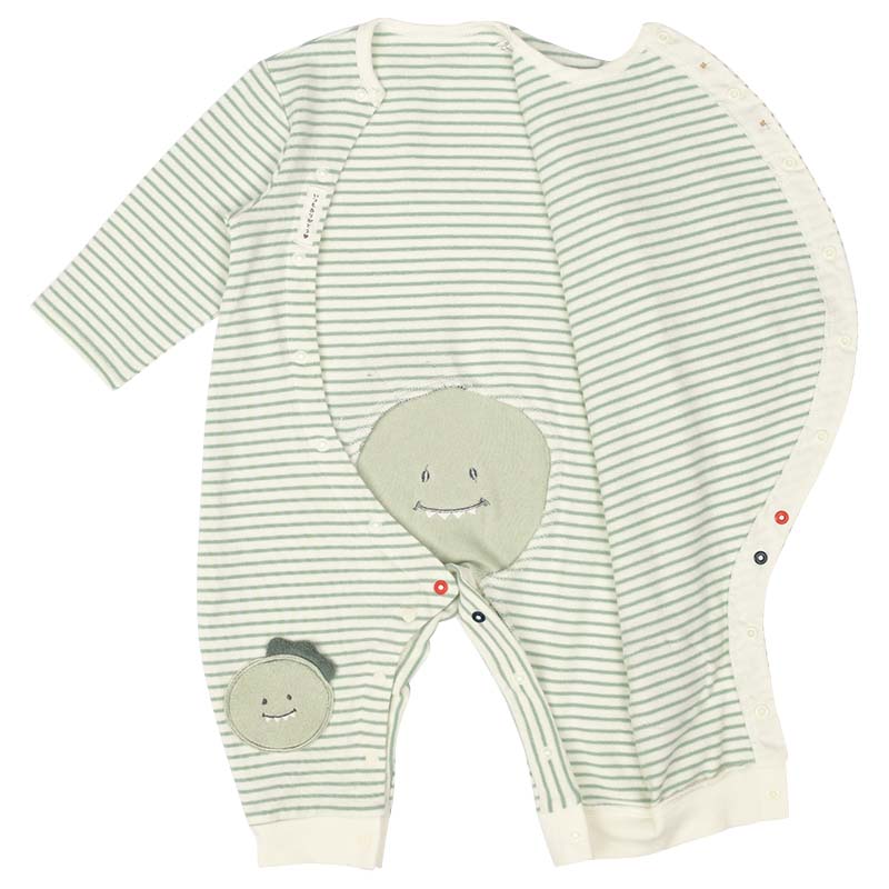 はいはい応援長袖プレオール おしりモチーフ パイル グリーン グリーン 60cm