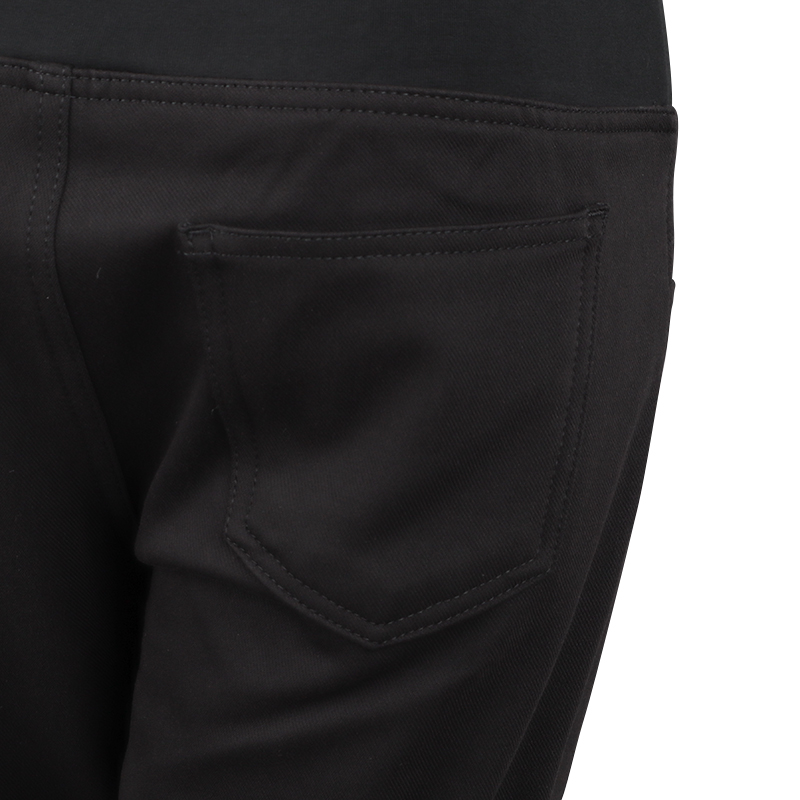 ニットデニムパンツフレア ブラック ブラック M