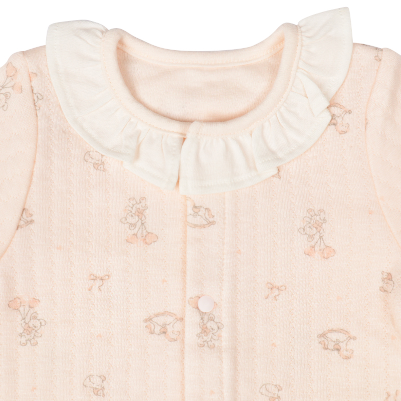 長袖ドレスオール ふんわり あったか ピンク ピンク 50~70cm