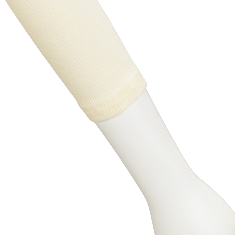 あったか綿100%リブ 8分袖シャツ アイボリー アイボリー M