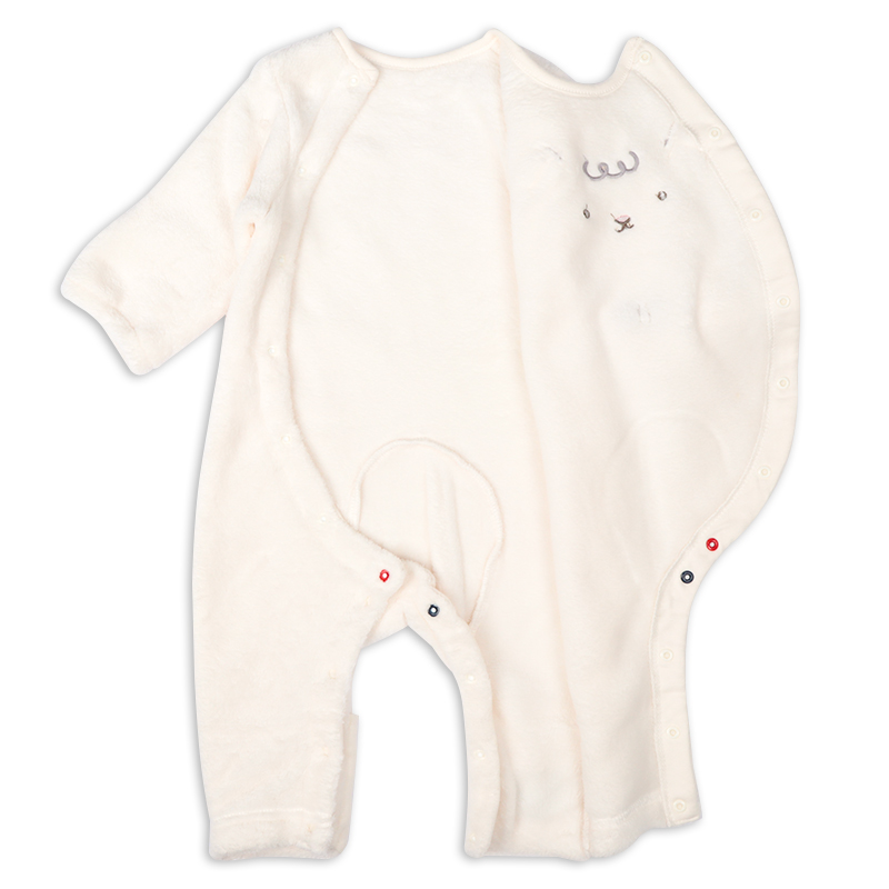 長袖 プレオール 足まですっぽりボア ひつじ オフホワイト 50~60cm