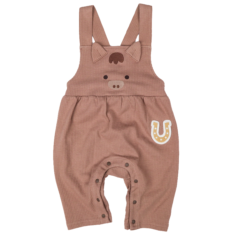 オーバーオール+Tシャツセット アニマル うま ブラウン 70cm