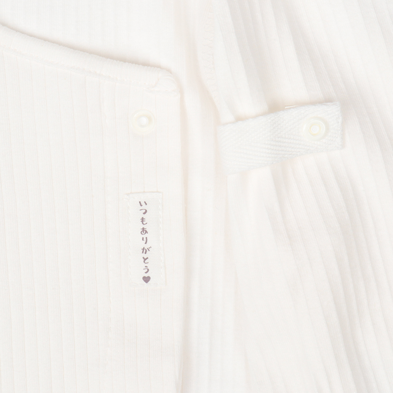 お着替え応援 長袖ドレスオール 簡単時短 オフホワイト オフホワイト 50~60cm