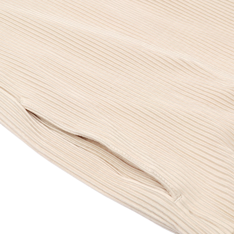 セルフチョキチョキ細プリーツパンツ ベージュ ベージュ M