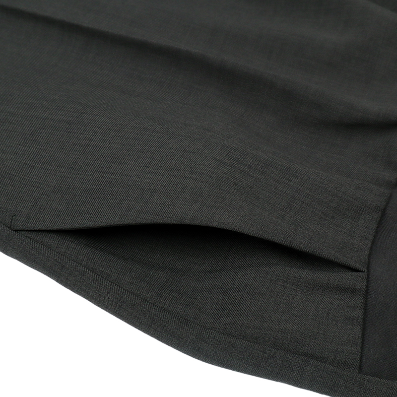 麻調合繊 ストレートパンツ チャコールグレー チャコールグレー M