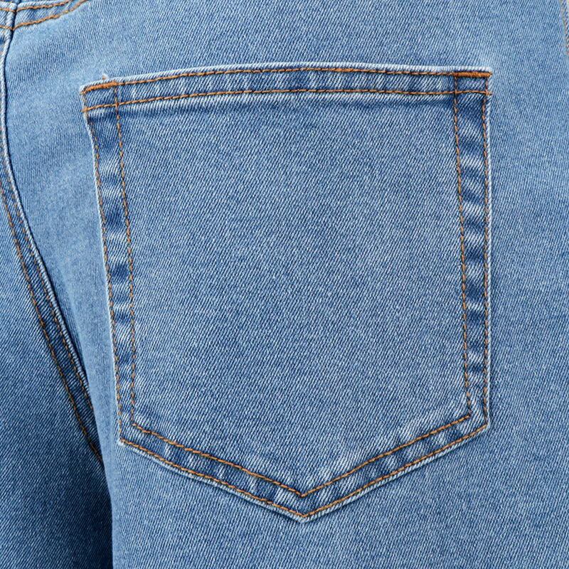 バレルレッグデニムパンツ ブルー ブルー M