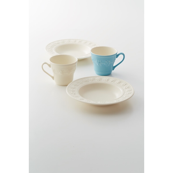 ウェッジウッド クイーンズウェア コレクション フェスティビティ ペアマグ(アイボリー・ブルー) 1054014(内祝いギフト)