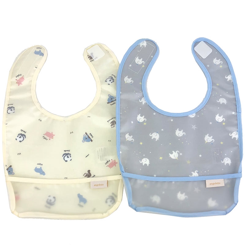 お食事エプロン 2枚組 アニマル グレー