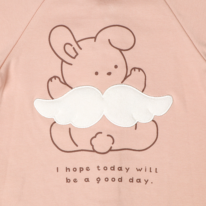 長袖 プレオール 背中モチーフ アニマル うさぎ ピンク 60cm