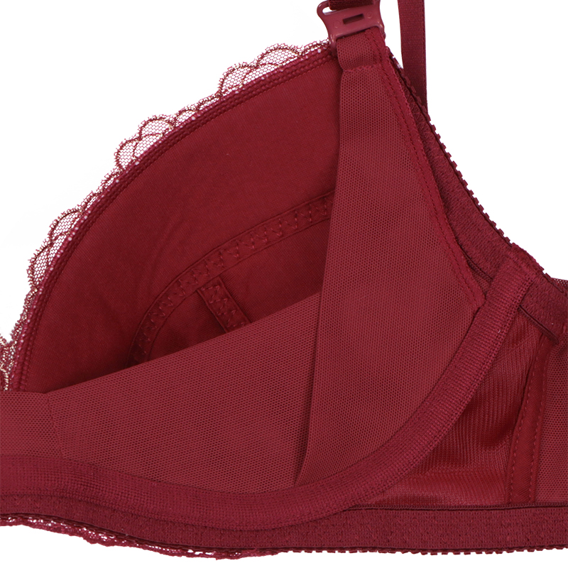 シルエットキレイノンワイヤーブラ花柄(授乳機能付) レッド レッド M