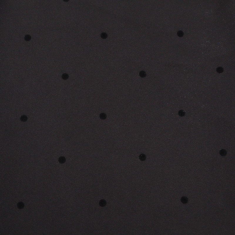 フロッキードット柄ストレートパンツ ブラック ブラック M