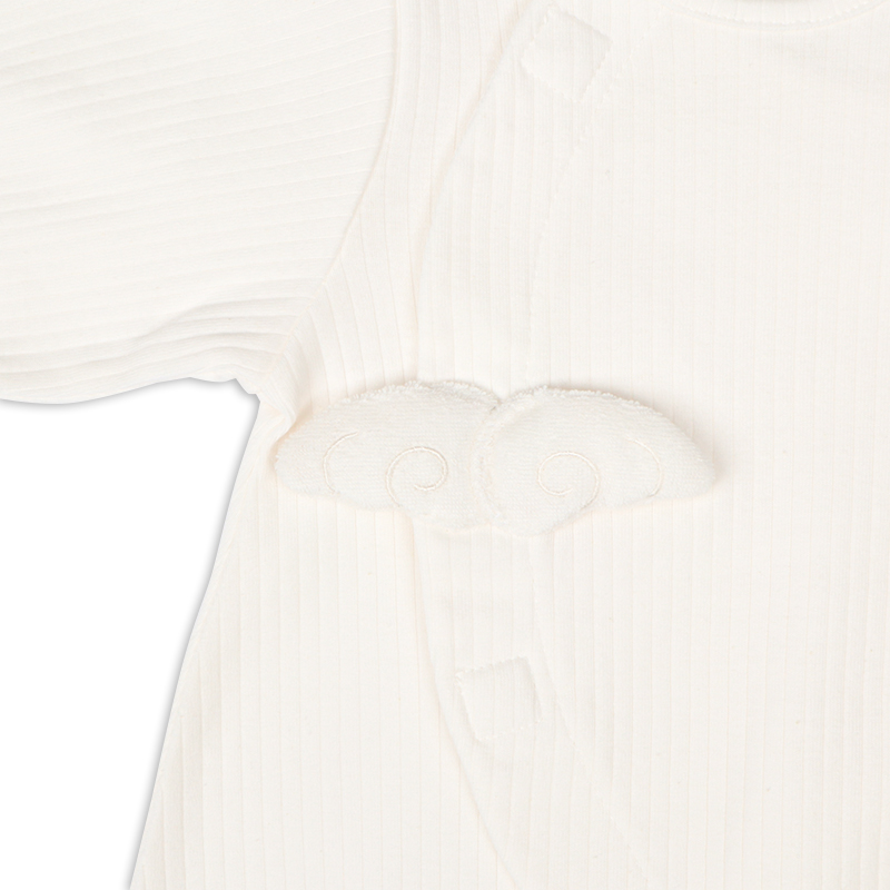 お着替え応援 長袖ドレスオール 簡単時短 オフホワイト オフホワイト 50~60cm