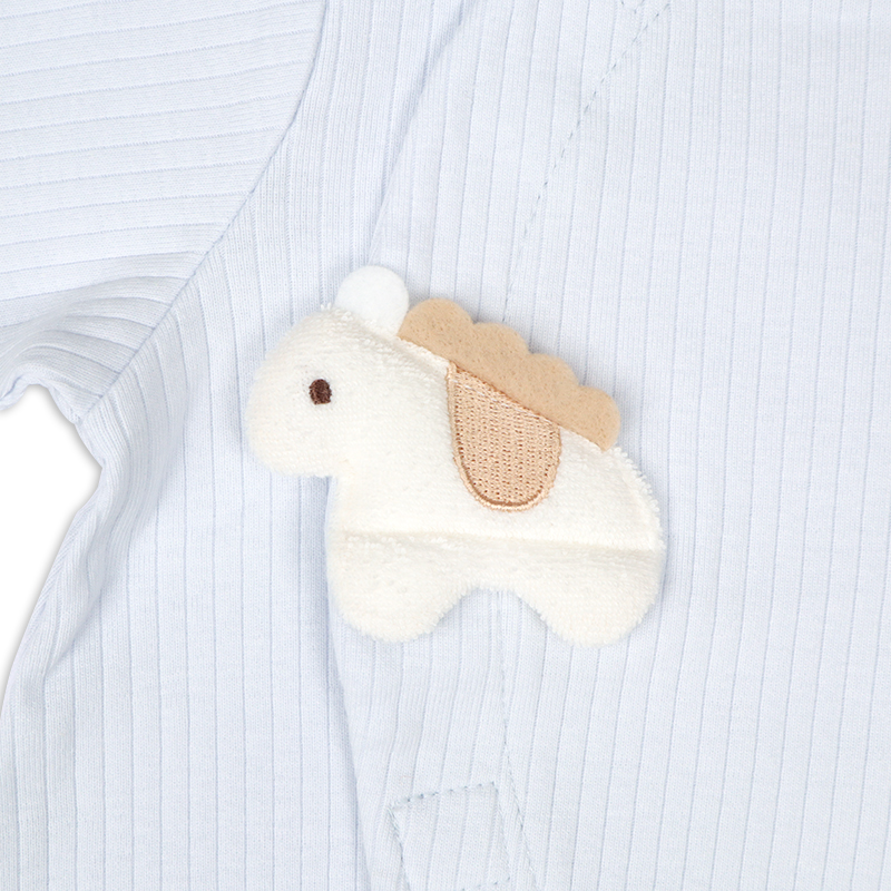 お着替え応援 長袖ドレスオール 簡単時短 サックス サックス 50~60cm