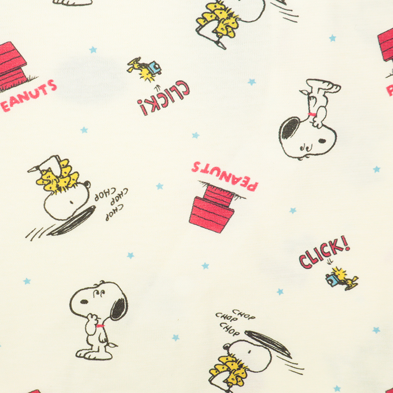 【SALE】半袖 ドレスオール スヌーピー フェイスモチーフ ホワイト 50~60cm