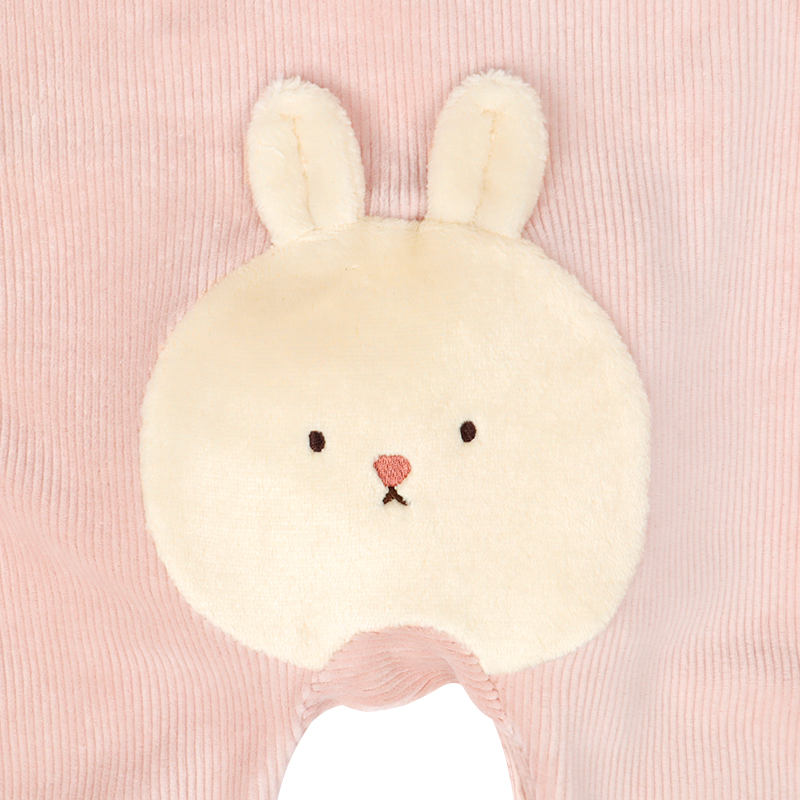 はいはい応援 長袖プレオール おしりボア うさぎ ピンク 60cm