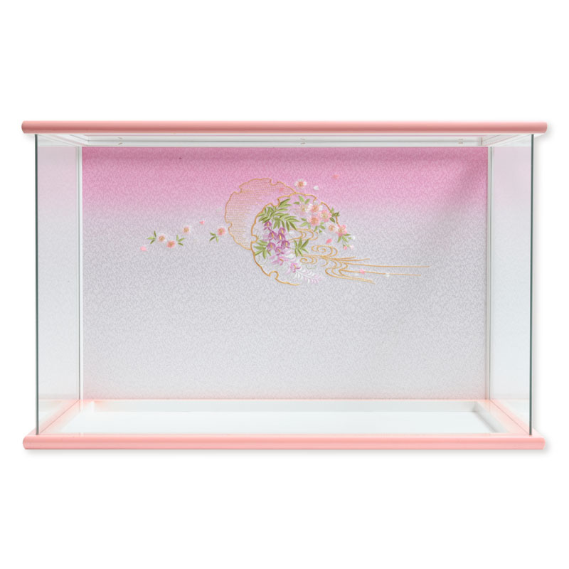 久月 親王ケース飾り 「雪輪桜刺繍ピンクぼかし」 38102K 雛人形 【メーカー直送】 ピンク