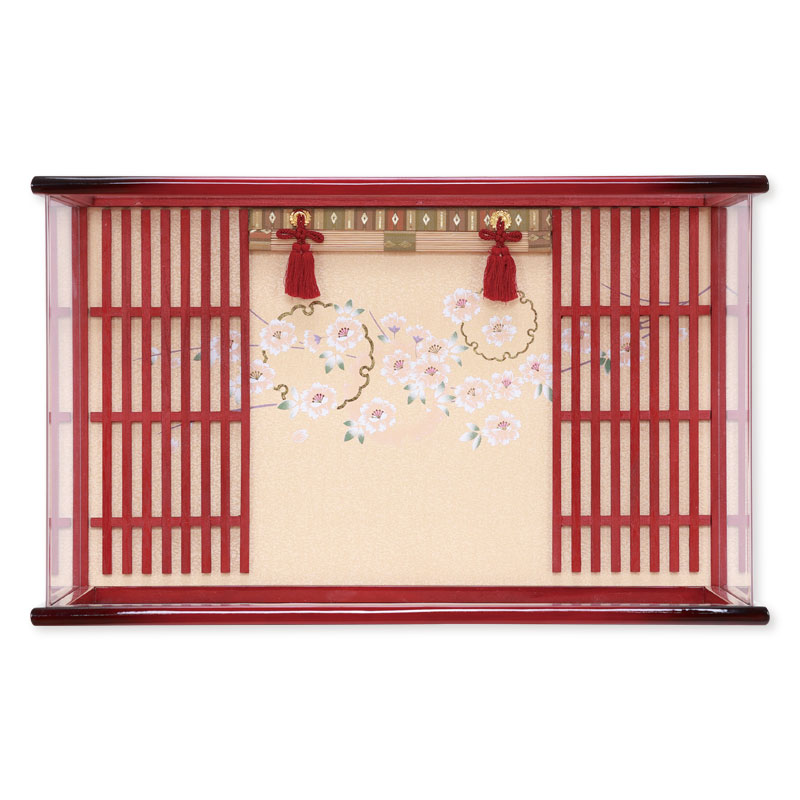 親王ケース飾り「格子に雪輪桜模様桜橘」 38159F 雛人形 【メーカー直送】 その他