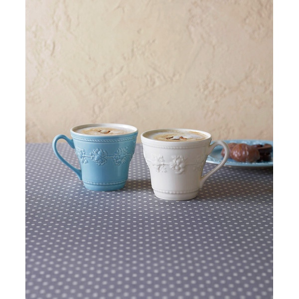 ウェッジウッド クイーンズウェア コレクション フェスティビティ ペアマグ(アイボリー・ブルー) 1054014(内祝いギフト)