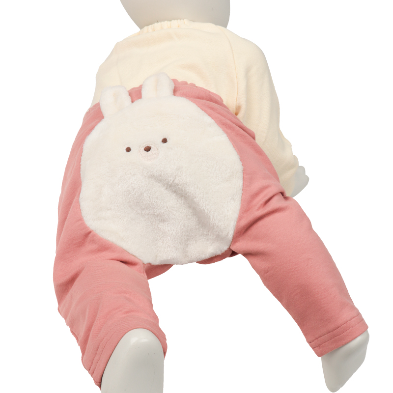 モンキーパンツ ボアアニマル うさぎ ピンク 70cm