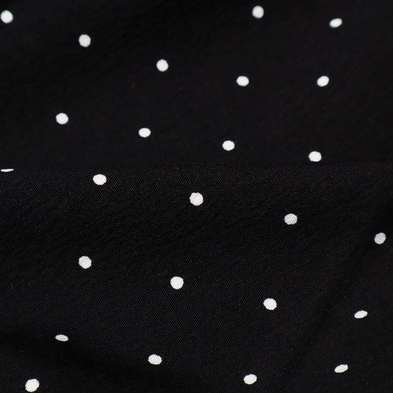 半袖トップス付きドット柄キャミチュニック ブラック ブラック L