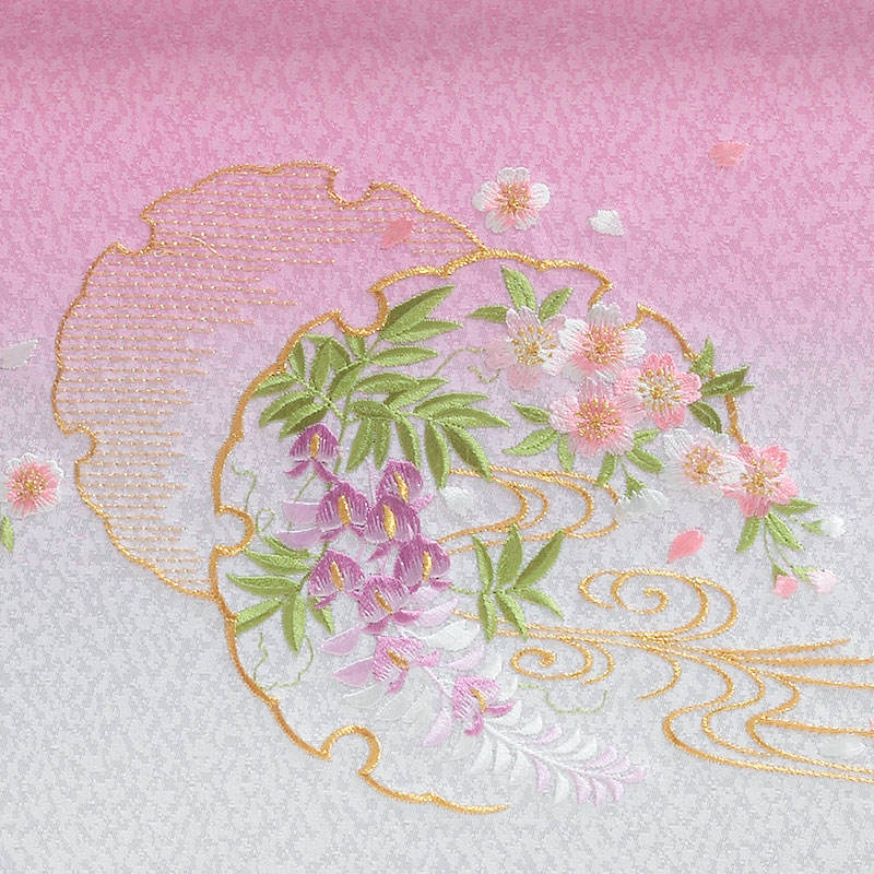 久月 親王ケース飾り 「雪輪桜刺繍ピンクぼかし」 38102K 雛人形 【メーカー直送】 ピンク